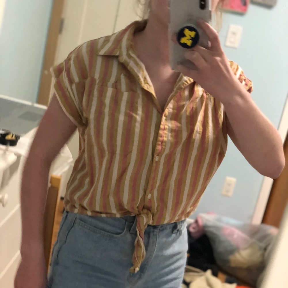 Striped Button Up top - Picture 5 of 5
